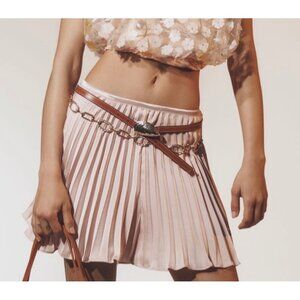Anthropologie Womens Silky Plissé Pleated Shorts M Pink